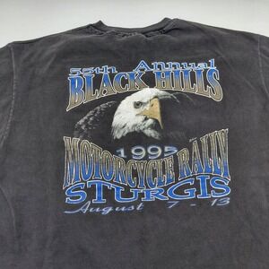 Vtg 90s Sturgis XL Beefy T-Shirt Rare Motorcycle Biker Black Hills Faded Pinhole